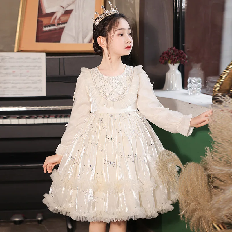 

2025Girls' New Spring, Autumn and Winter Lolita College Style Fresh Birthday Ball Dress Princess Dress Girls' Dream