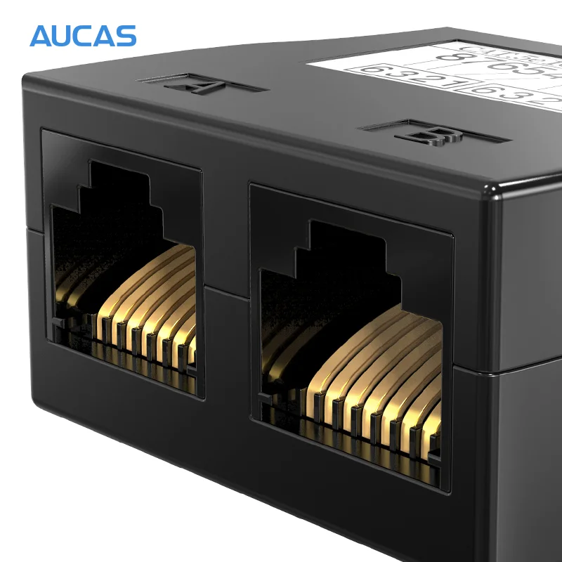 AUCAS-Spliter Cable Network, Extensão RJ45, 1 a 2 Portas, Conecte-se à Oferta DevIce