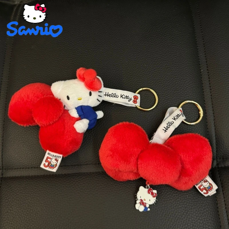 جديد Kawaii سانريو مرحبا كيتي 50th الذكرى القوس المفاتيح الكرتون زوجين على ظهره سحر الأصدقاء الطرفية هدايا عيد ميلاد