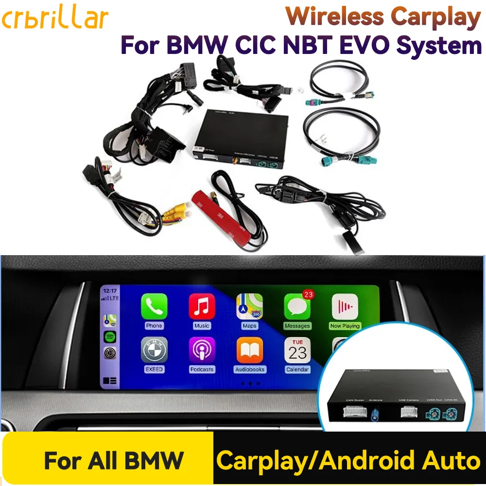 E60 E70 E71 E84 F01 F02 F10 F11 F20 F25 F26 F30 F31 Wireless CarPlay Android Auto Decoder AI BOX For BMW NBT EVO CIC OEM System