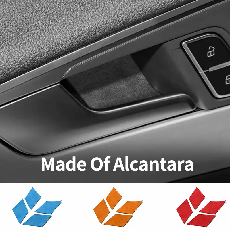 

For Audi A4L A4 S4 A5 S5 Made of Alcantara Door Handle Bowl Trim Protective Sticker Anti-Scratch Car Interior Tuning Accessory