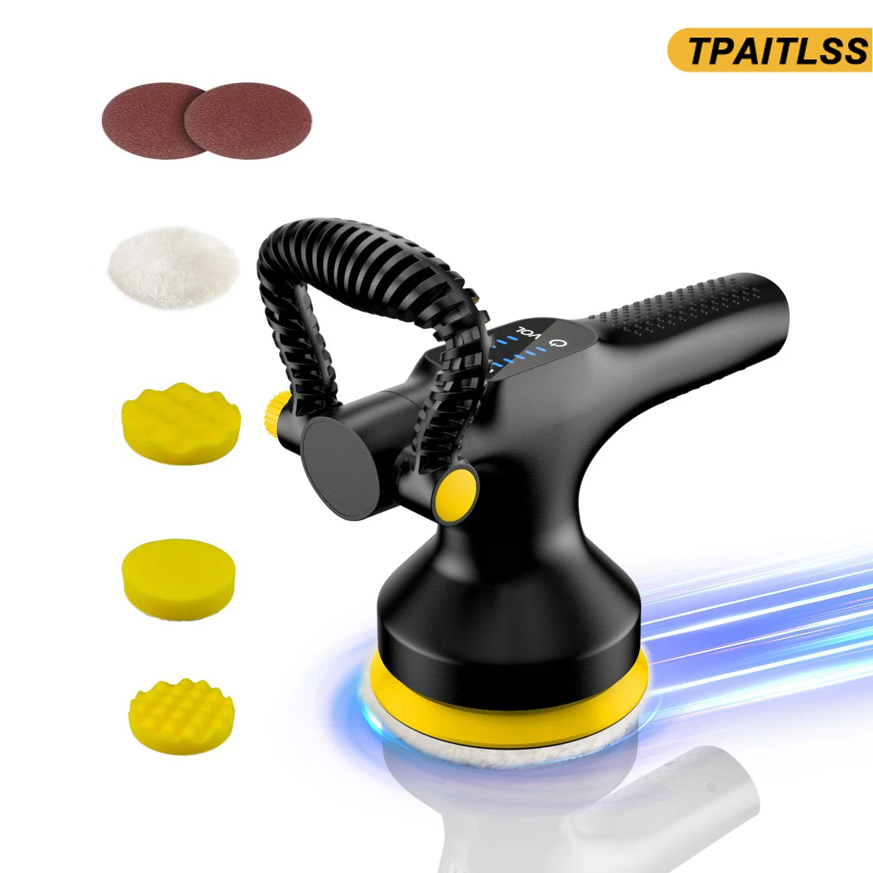 車磨きワックスプロフェッショナルミニロータリー車磨き機スポット研磨機ポリッシャー車ホームDIYハンドル付き自動車ディテーリング用