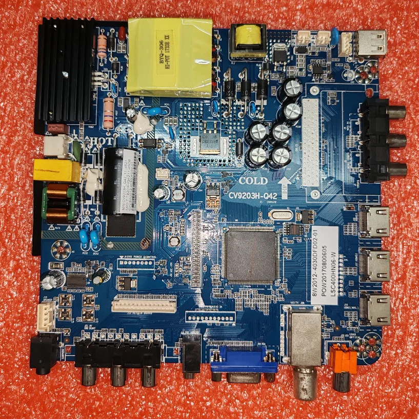 

CV9203H-Q42 Three in one TV motherboard, tested well, physical photo for 60--68V 680MA LSC400HN06-W