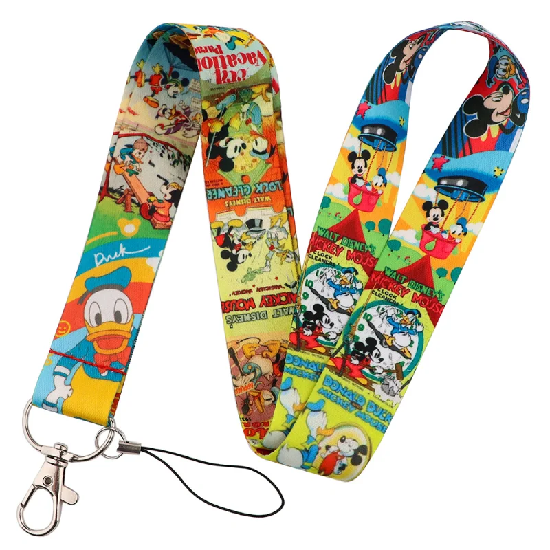 Disney Mickey Mouse Umhängeband Lanyards Schlüsselanhänger Ausweishalter Ausweis Pass Hängeseil Lariat Lanyard für Schlüsselanhänger Kinder Geschenk Spielzeug