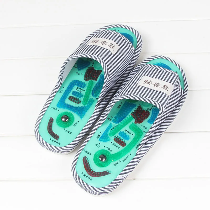 A foot massage slippers acupoints pedicures imitation pebbles magnet men and women live in cotton slippers