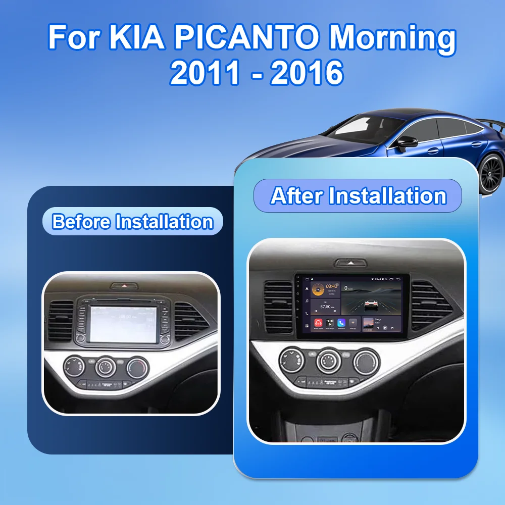 Android 15 For KIA PICANTO Morning 2011 2012 2013 2014 2015 2016 Carplay Auto Multimedia Car Radio Navigation Player WIFI+4G DSP