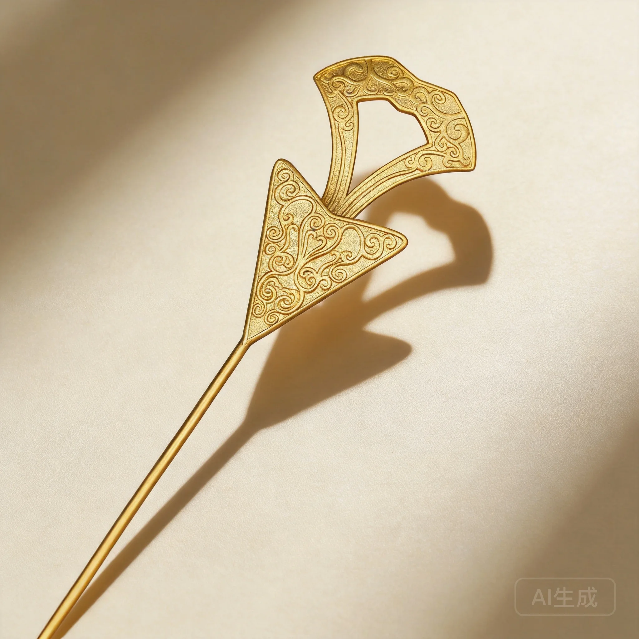 Chinese Traditional Warring States Style Lucky Blessing Hairpin Set 2 Pcs Gold Plated Copper Imitation Amber Jade Hanfu Cosplay