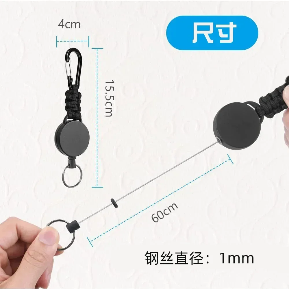 Imagem -04 - Nova Resiliência Corda de Fio de Aço Retrátil Alarme Chaveiro Elástico Recuo Esportivo Anti Perdido Cartão de Identificação de Passagem de Esqui Peças