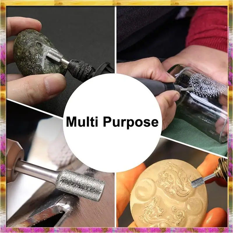 Set Ukiran Batu, 48 Buah Mata Bor Berlian Untuk Batu, Kaca, Keramik, Alat Putar Dremel (4Mm 5Mm 6Mm 8Mm 10Mm 12Mm)