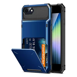 For iPhone SE 2022 2020 Case Wallet 5-Card ID Slot Credit Card Holder Flip Hidden Pocket Cover For iPhone SE3 SE2 SE 2022 Coque
