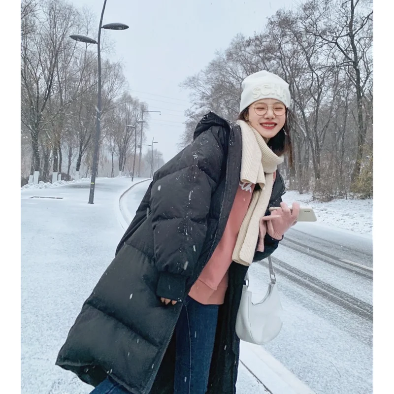 Women Khaki Down Parka Long Jacket Baggy Winter New Waterproof Coat Warm Duck Feather Down Female Hooded Puffer Outwear Tops