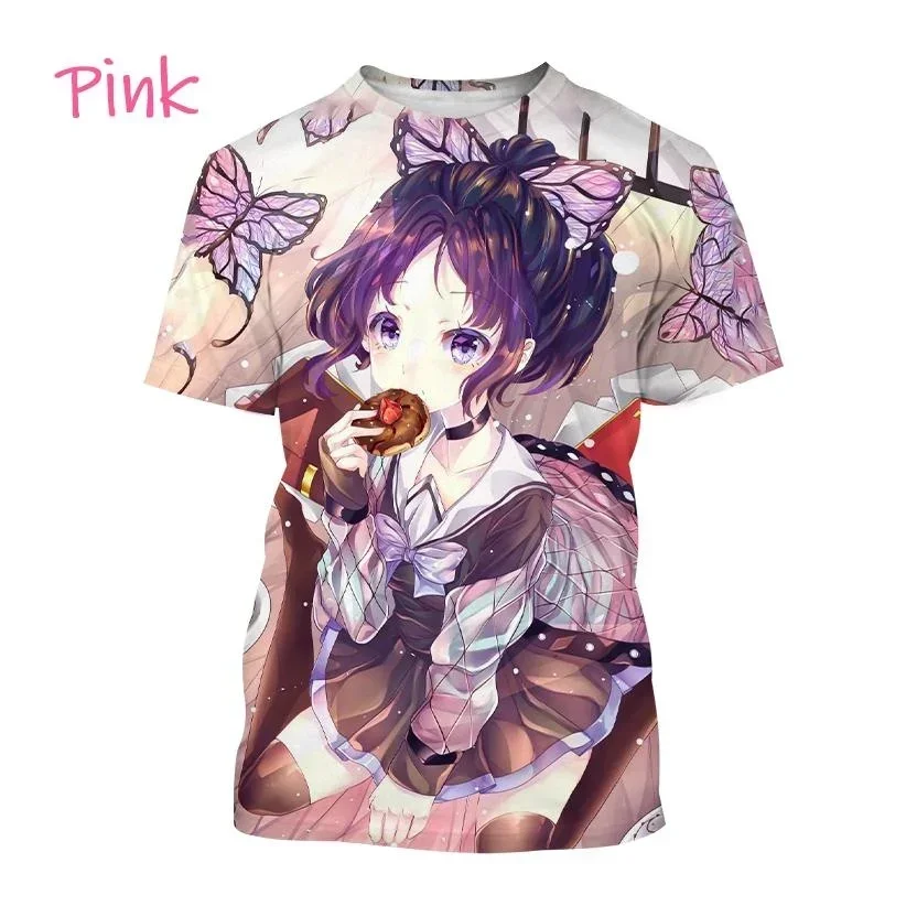 2024 New Trend Anime Demon Slayer Fashion T-Shirt Cartoon 3d Print Short Sleeve Top Street Comfort Casual Shirt Harajuku Tees