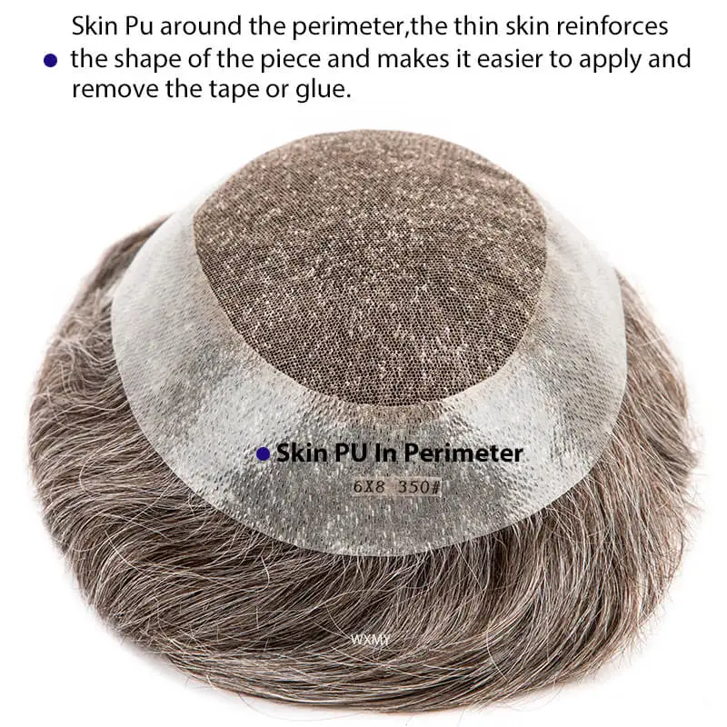 ออสเตรเลียสวิสลูกไม้ Toupee สําหรับชายผม Prosthesis Breathable วิกผมผู้ชายผมมนุษย์ธรรมชาติ Capillary เปลี่ยนระบบ