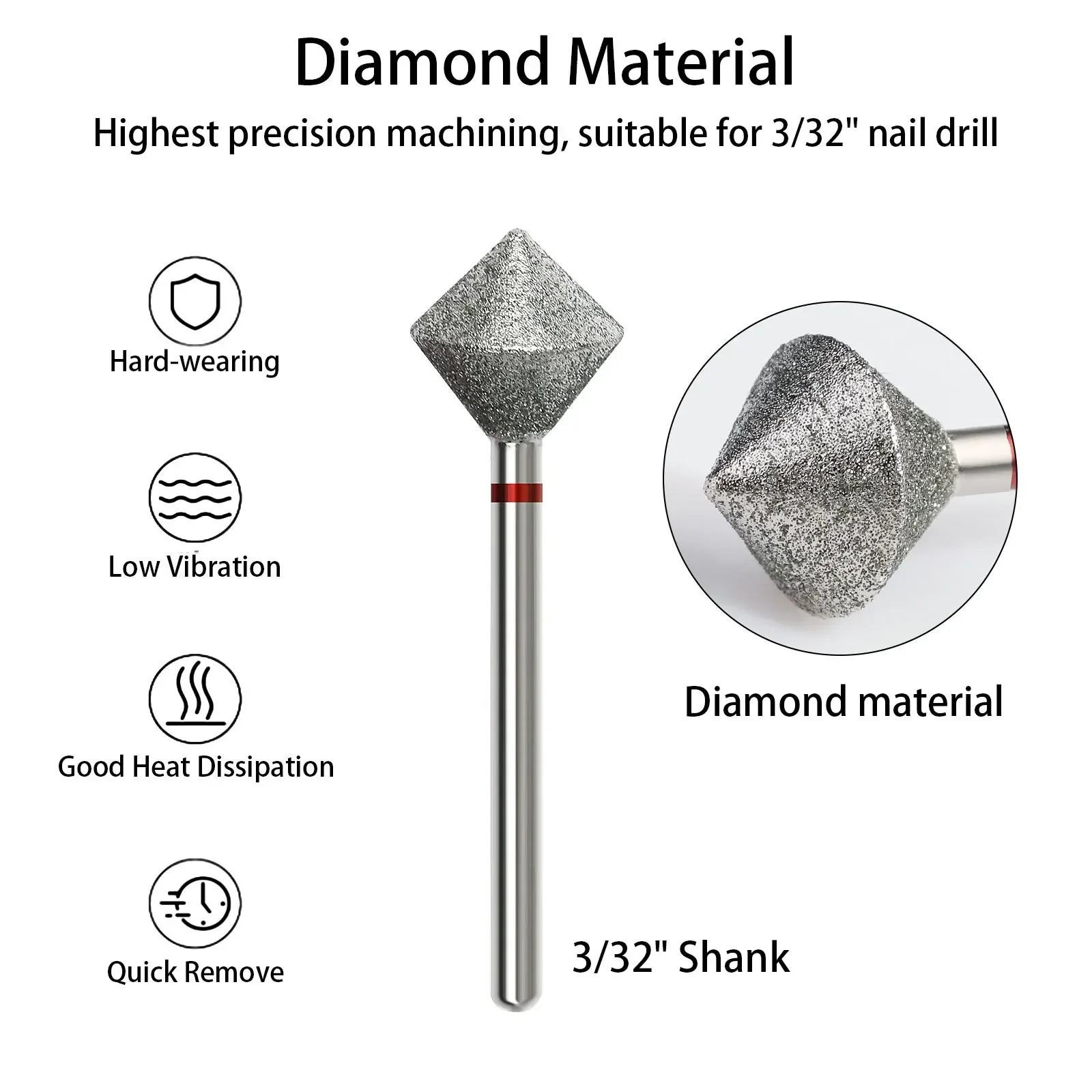 C Radians Diamond Nail Drill Bit Nail Edge Trimming Tool Diamond Sand polishing Manicure Accessories