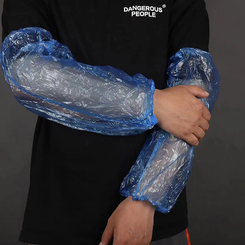 100pcs Disposable Oversleeve Oil-Proof Protective Arm Covers Oversleeves with Elastic Wrist Kitchen Restaurant Accessories image 4