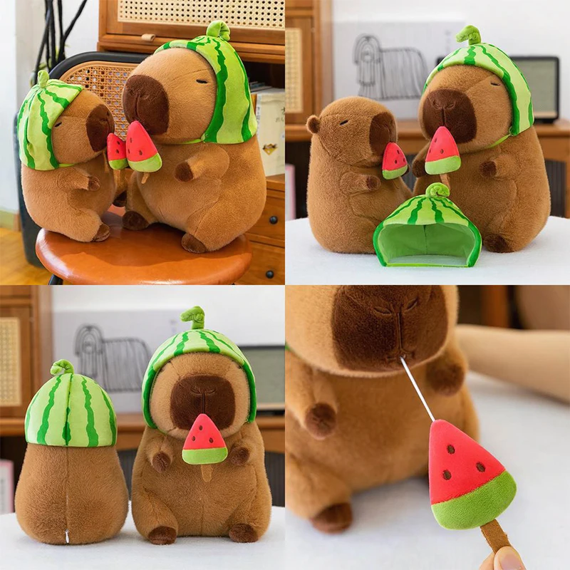 

Kawaii Plush Toy Capybara Stuffed Doll Watermelon Cuy Cute Ugly Adorable Guinea Pig Plushie Kids Birthday Gift Stuffed Animal
