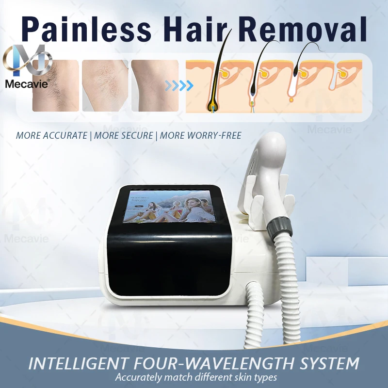 Latest Portable Mini Diode Laser Hair Removal Device For Female Sopranos Unisex Painless Home Use With Excellent Heat Dissipatio