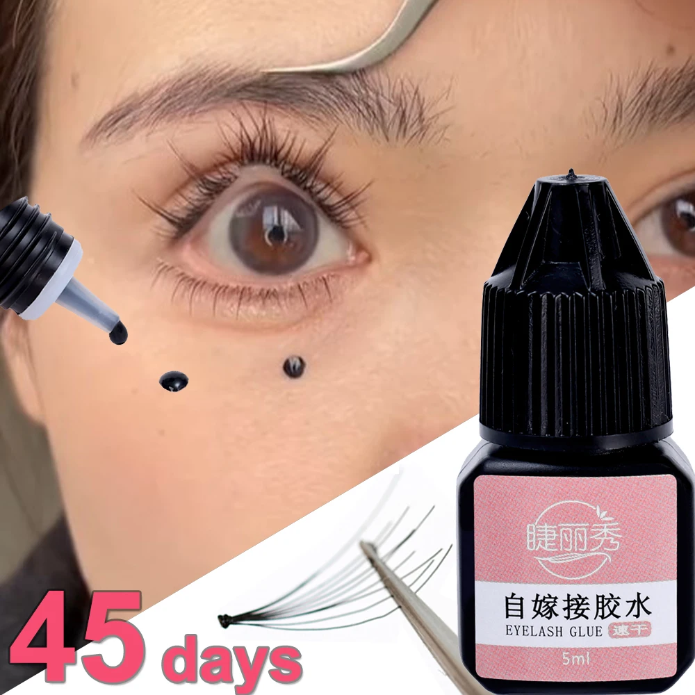 5ml Natural Eyelash Glue Quick Drying Long Lasting Eyelash Extension Supplies Adhesive Black Eyelash Cluster Glue Makeup Tools