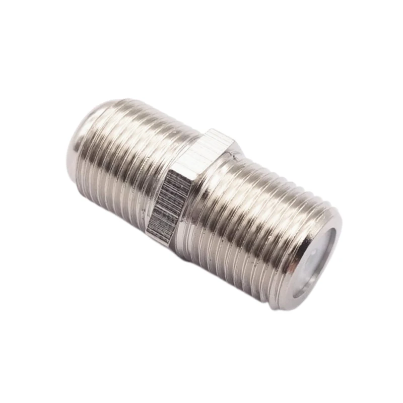 50-Pack Nickel Plated Brass 3GHz F Type Female to Female Adapter Barrel Coax Connector