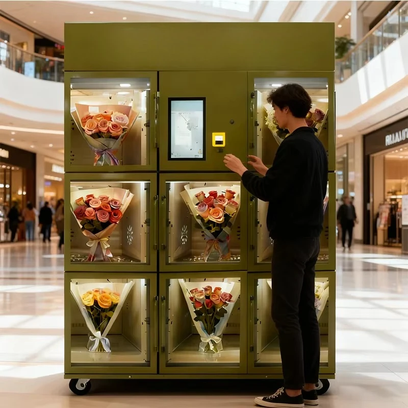 Unmanned Flower Vending Machine Self Service Mall Hotel Lobby Supplier Equipment Custom