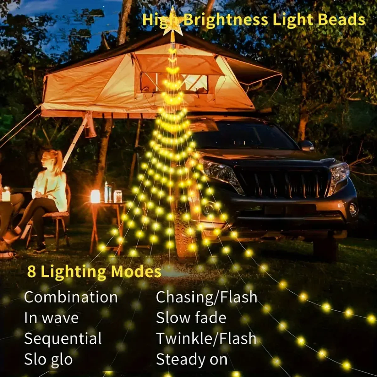 2/3 متر LED شلال شجرة الديكور USB بالطاقة الشمسية عيد الميلاد ستار سلسلة أضواء للحفلات حفلات الزفاف عطلة ديكور #3