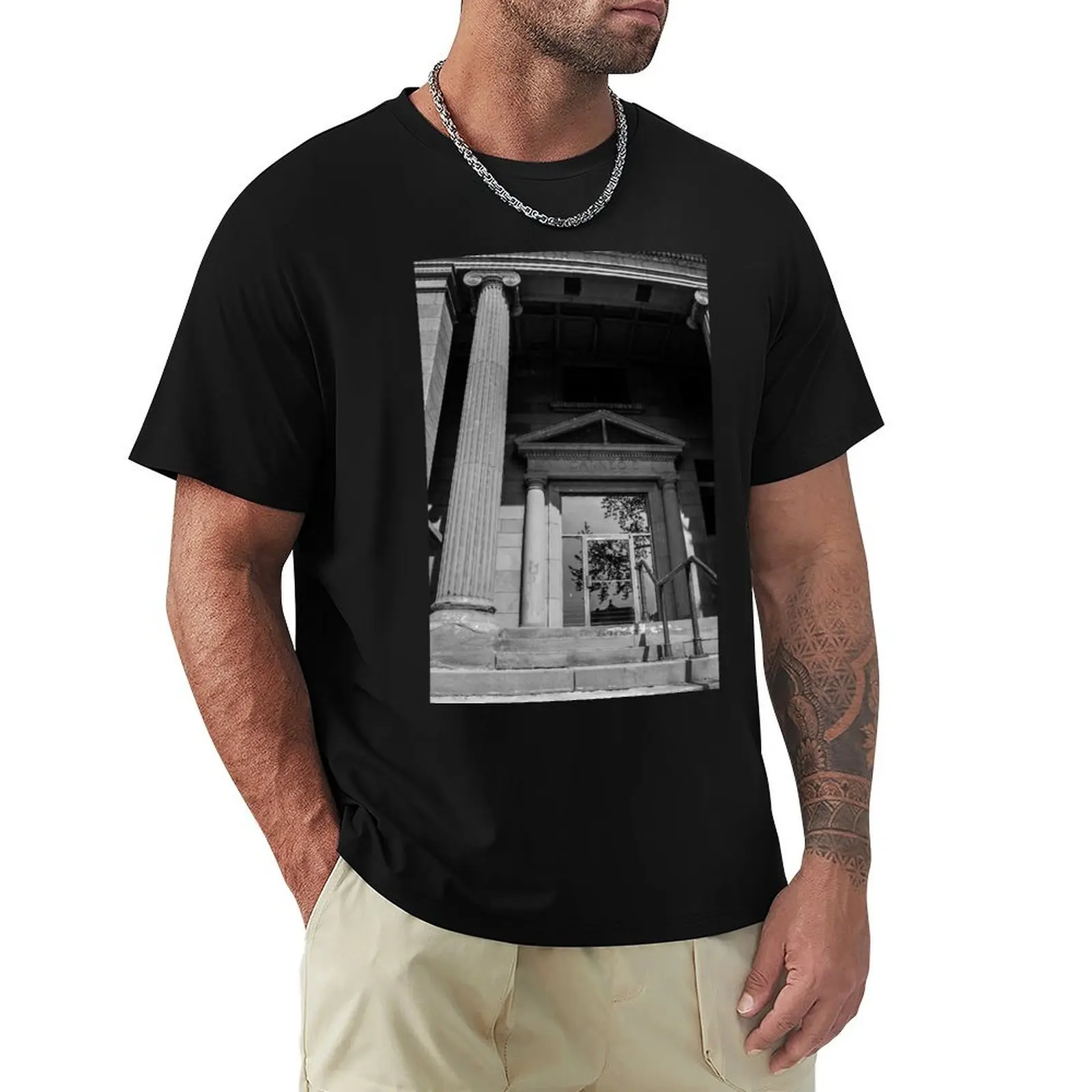 

Carnegie Public Library B&W T-Shirt croswit shirt man summer top tshirts personalised anime shirts men