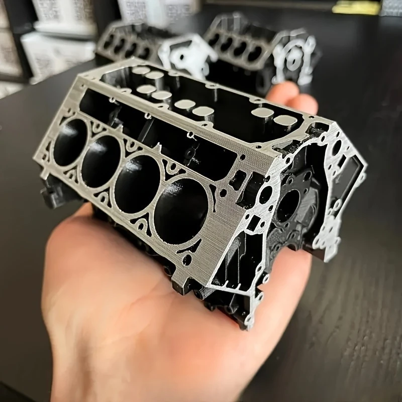 Engine Cylinder Pen Holder Business Card Stand Industrial Mechanical Desk Organizer Office Decor For Car Fans Men Birthday Gift