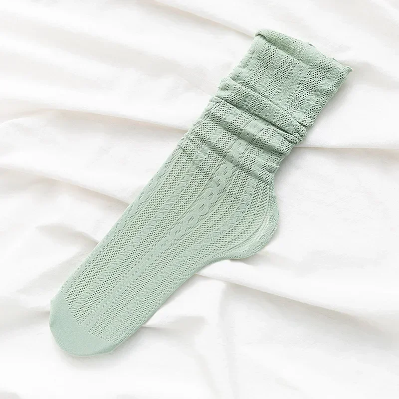 Women Socks New Fashion Sexy Socks For Women Summer Solid Hollow Out Ladies Soft Cute Long Socks For Women Mesh Thin Sexy