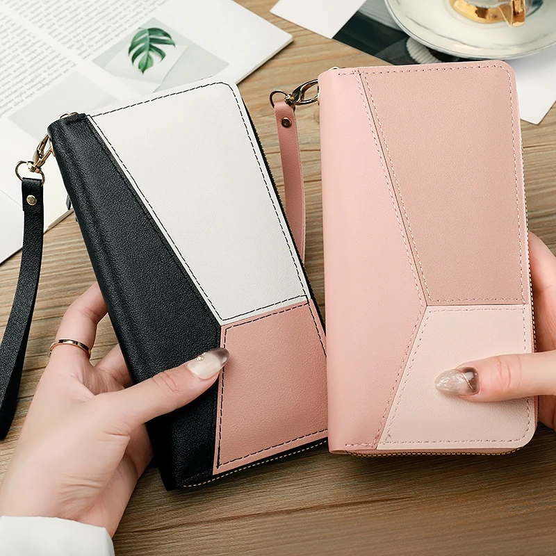 Fashion Zipper Wallet Ladies Long Wallet Tote Bag Coin Card Holder PU Leather Wallet