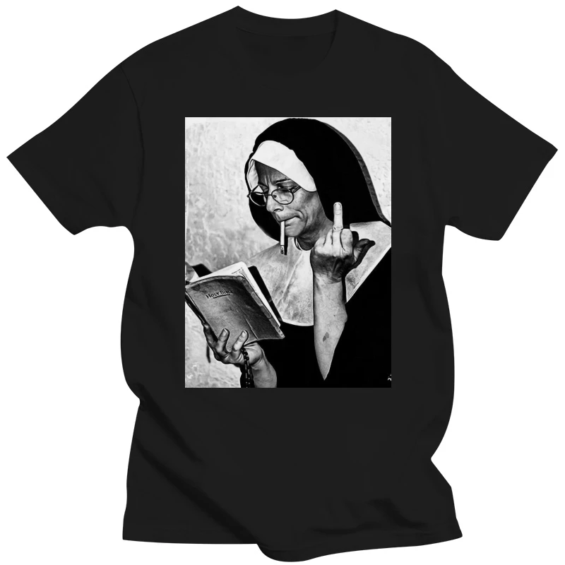 Hotbox T Shirt Nun Nonne Finger Flip Bird Mittelfinger Last Kings Stinkefinger Confortable Tee Shirt