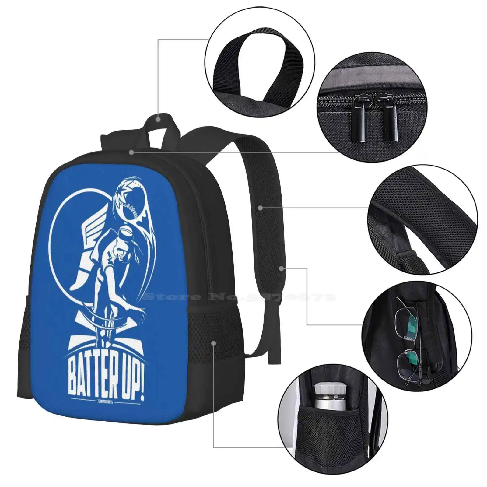 Batter Up!-Tf2 Series #1 New Arrivals Unisex Bags Student Bag Backpack Team Fortress 2 Team Fortress Two Tf2 Mann Co Valve