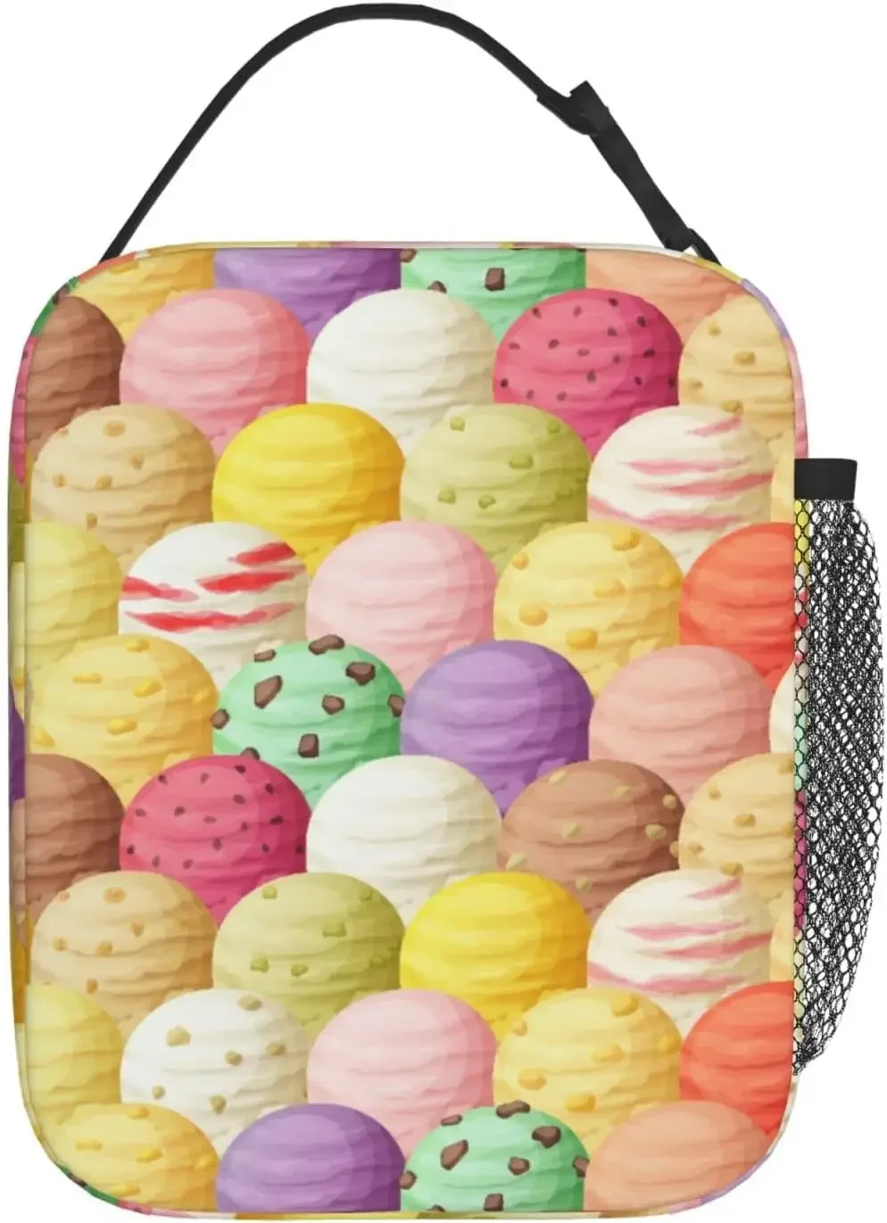 Cute Ice Cream Lunch Bag For Women Men Insulated Waterproof Lunch Tote Reusable Lunch Cooler Bag for Office Picnic Travel