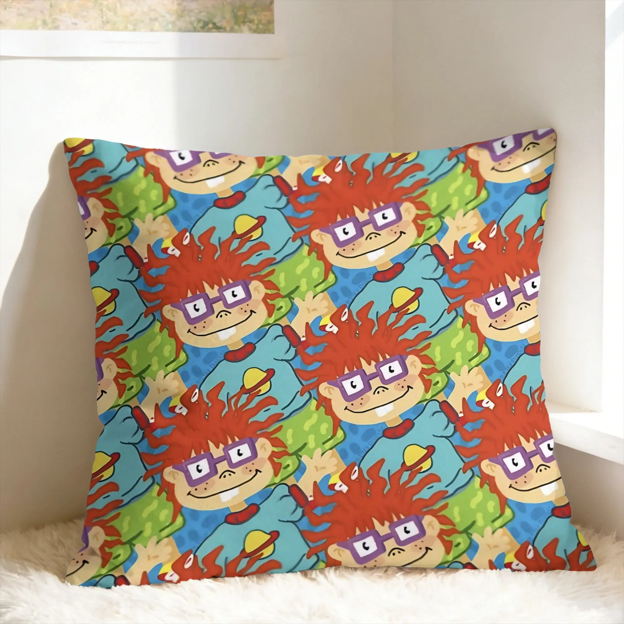 R-Rugrats Red-Haired Character Design Pillow Case  Kawaii Pillow Cover Comfy Pillowcases For Couch Sofa Bedroom