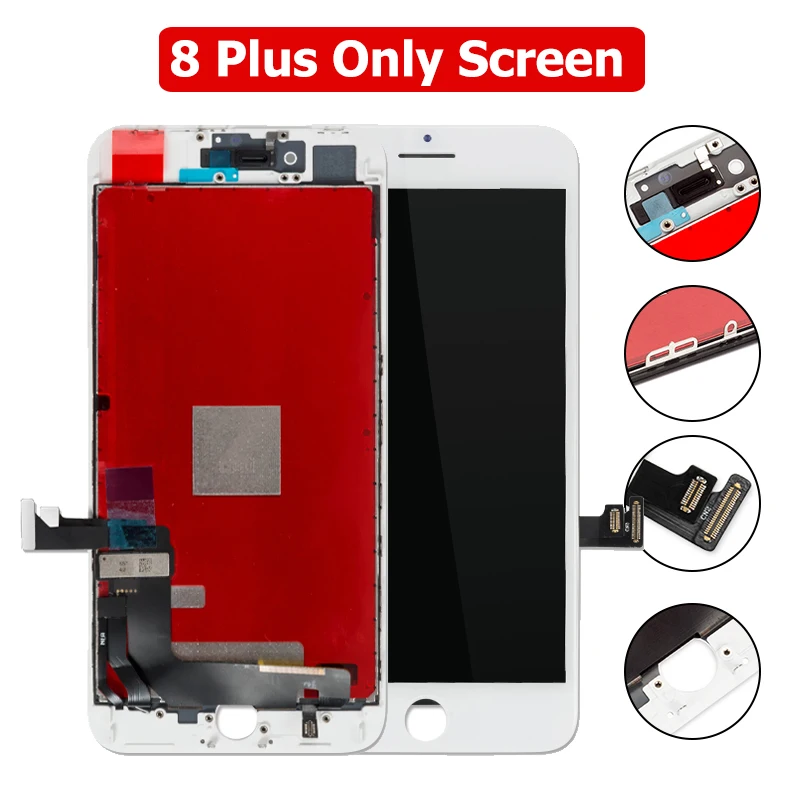 Full LCD For iPhone 8 8 Plus Display Screen With Home Button A1907 A1864 Full Assembly Touch Digitizer Replacement Phone Repair