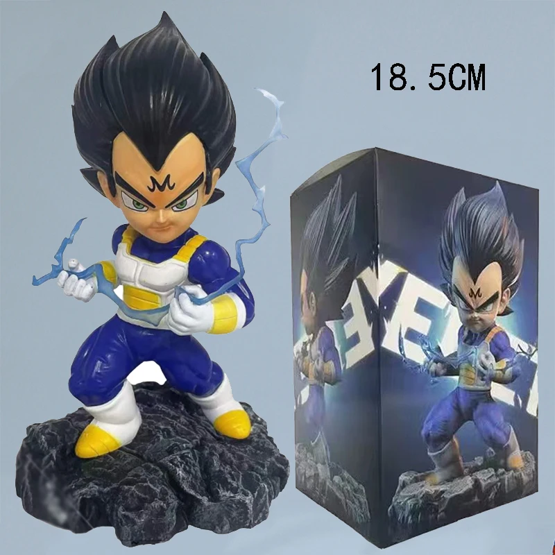 

18.5cm Anime Dragon Ball Figure SSJ Lightning Majin Vegeta Action Figures Spacesuit Figurine Dbz Statue PVC Collection Toys