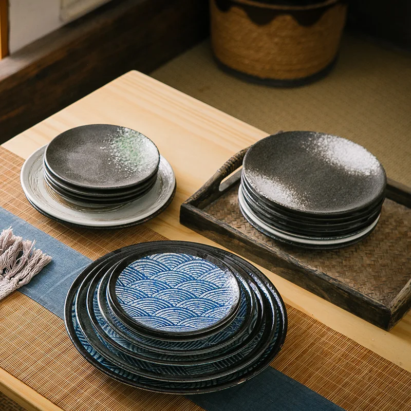 High Appearance Level Japanese Ceramic Tableware Bone Dish Home Platter Western Steak Plate Pasta Salad Fruit Porcelain Plate view 4
