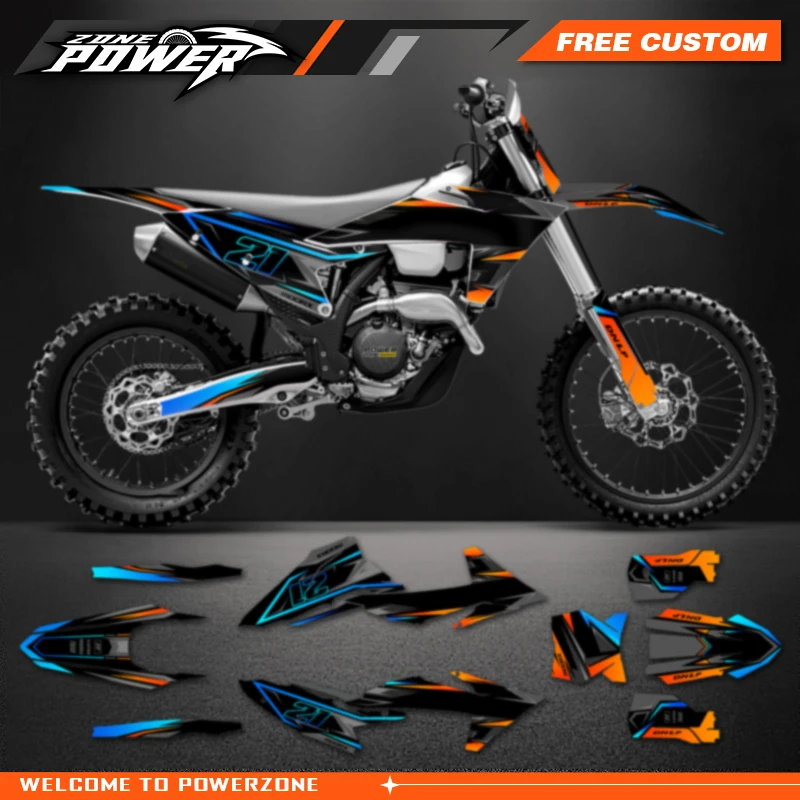 Powerzone Custom Team Graphics Backgrounds Decals Stickers Kits for KTM EXC EXC-F XCW 2024 2025 2026 SX SXF 2023 2024 2025 46