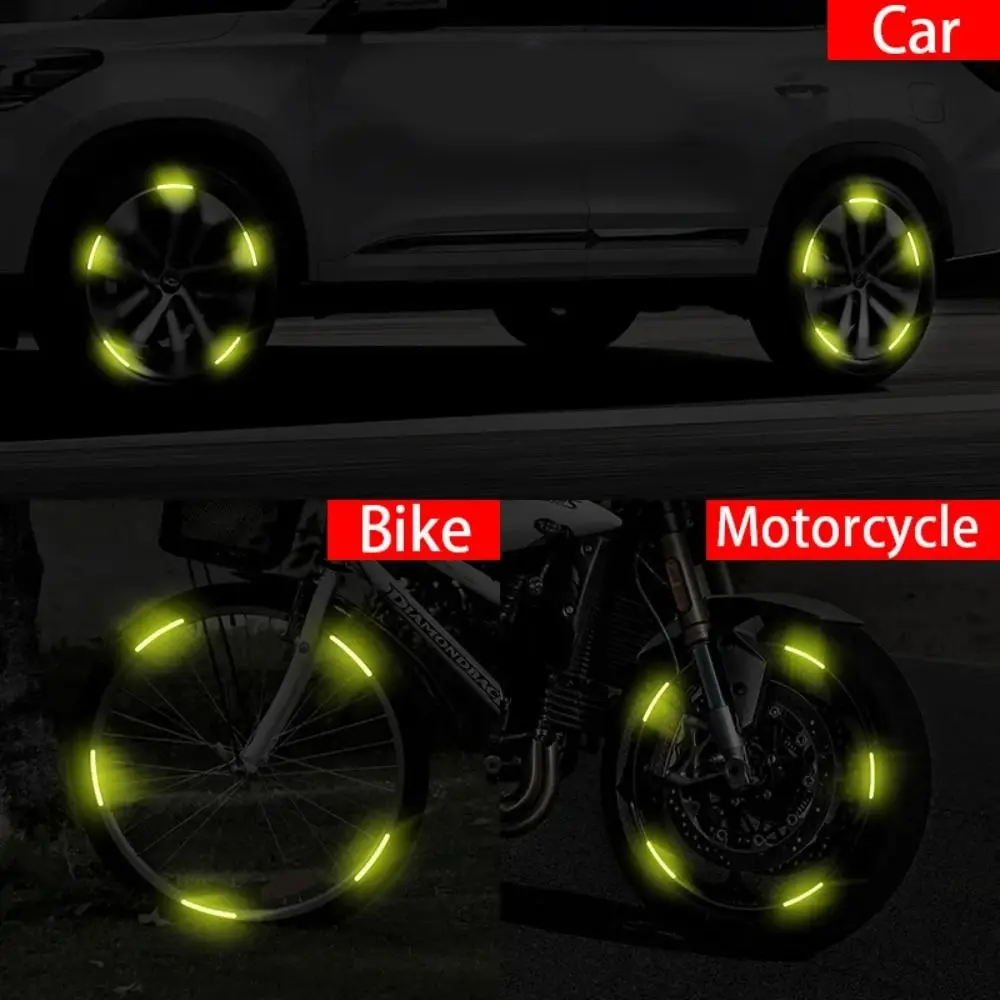 20pcs Luminous Reflective Sticker Motorcycle Bicycle Colorful Luminous Stickers Motorcycle Wheel Sticker Creative Decoration