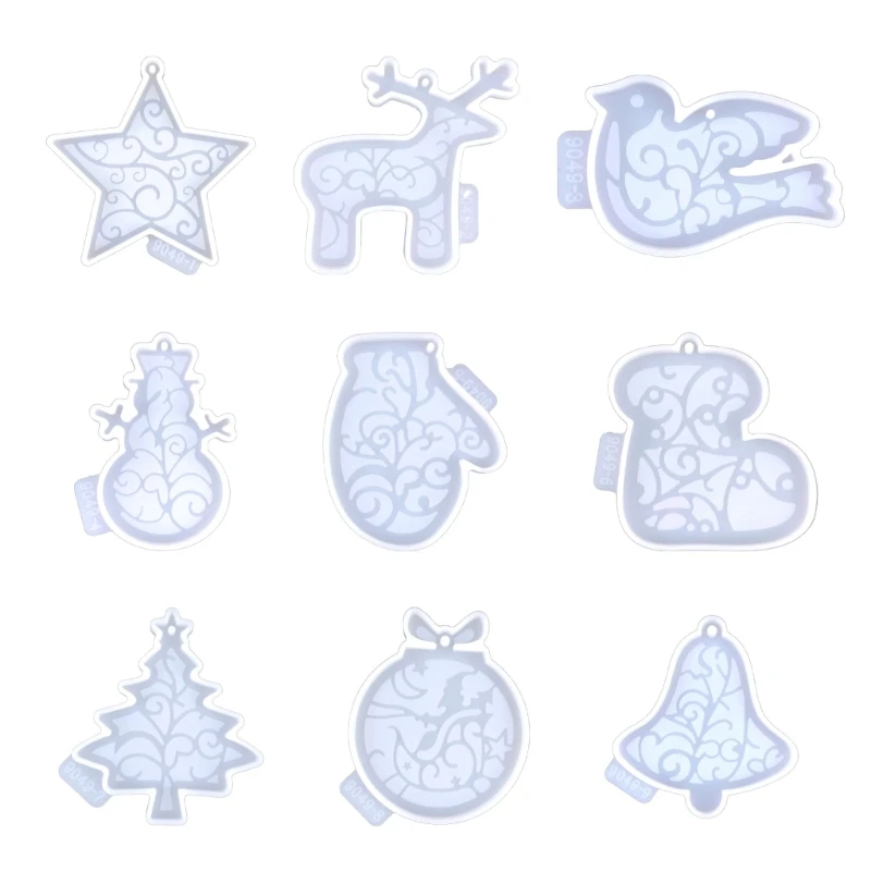 عيد الميلاد المفاتيح العفن DIY الايبوكسي الحرفية قلادة المفاتيح مجوهرات قالب من السيليكون