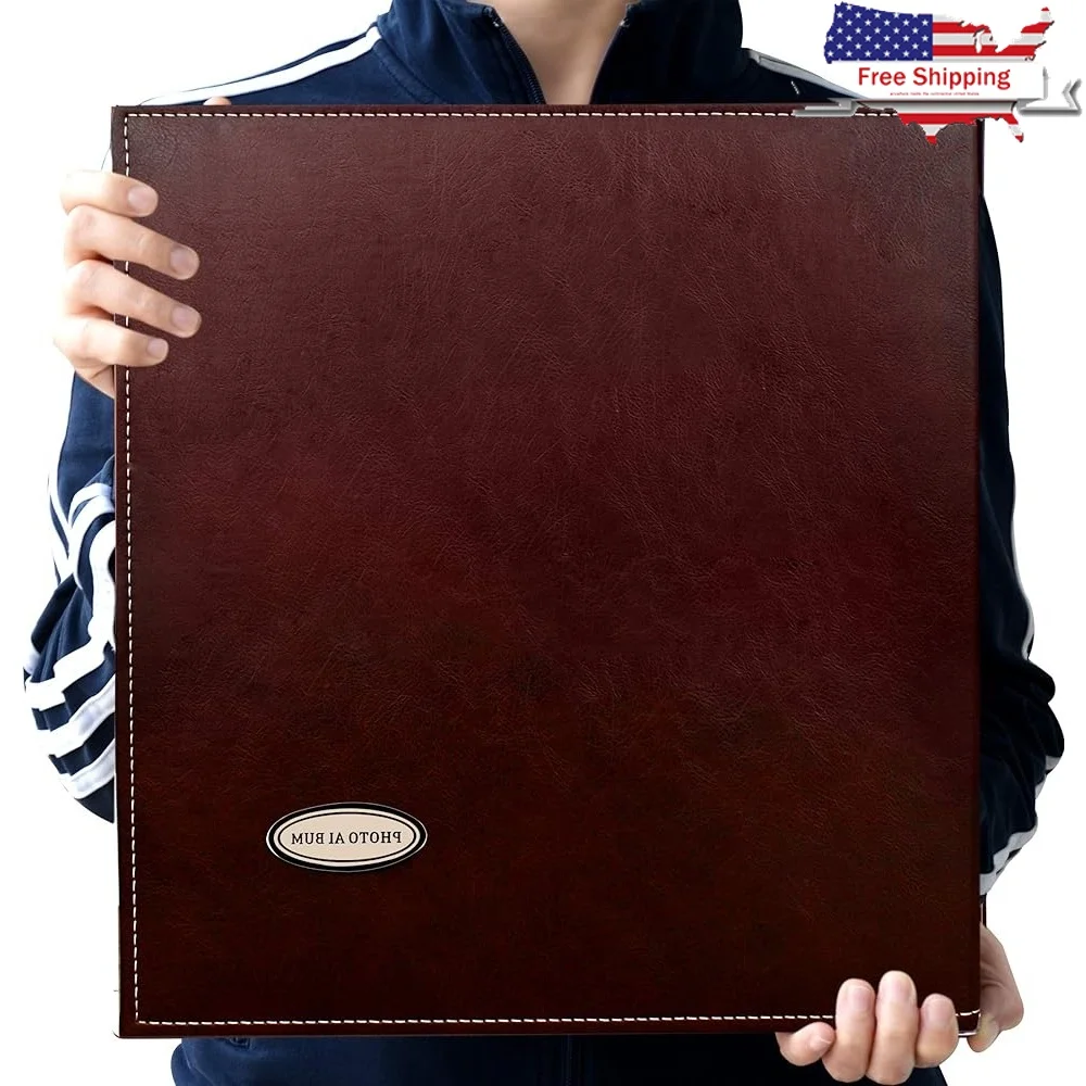 

Self-Adhesive Photo Album Waterproof Leather Cover Handmade Scrapbook Family Album DIY Dustproof Acid-Free Keepsake 20 Sheets