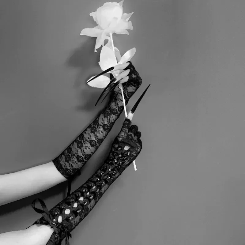 

Женские перчатки без пальцев на шнуровке, налокотники в стиле стимпанк для костюма, обогреватель для рук, сексуальные рукавицы, Клубная одежда, костюмы для косплея, аксессуары