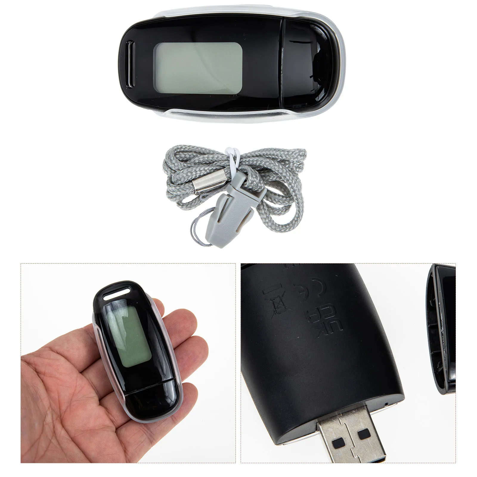 

Pedometer Step Counter Accurate Sports Usb Charging Outdoor Style Portable ABS Small Lightweight Clear Screen Display