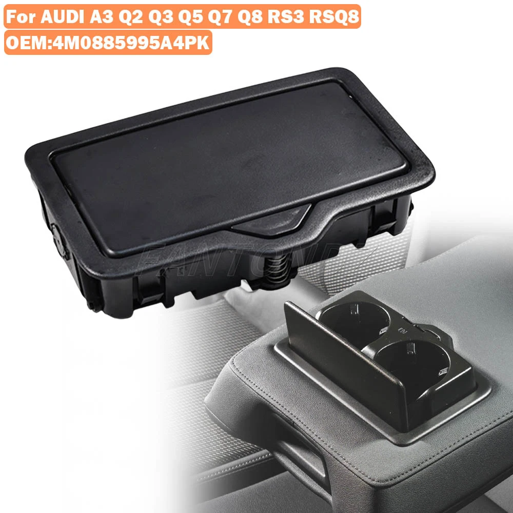 

Автомобильный задний подлокотник, подстаканник 4M0885995A4PK для Audi A3 Q2 Q3 Q5 Q7 Q8 RS3 RSQ8, подставка для напитков