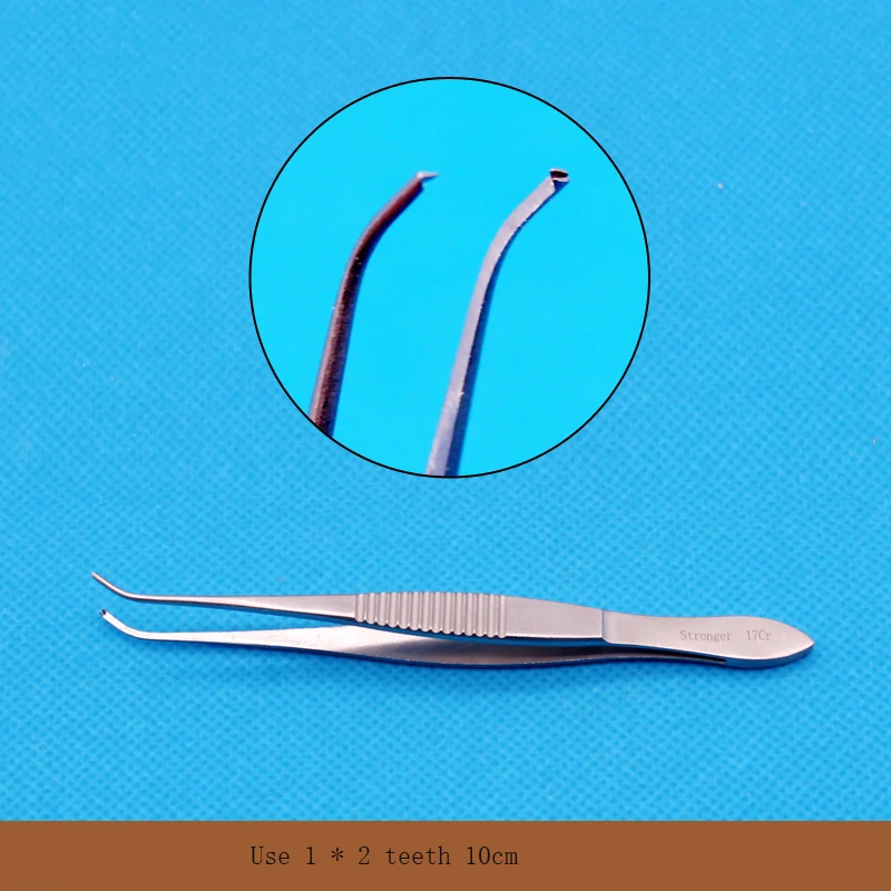 Suzhou Shi Qiang Eye forceps fine tissue forceps cosmetic ophthalmic surgical instrument 10cm double eyelid tool