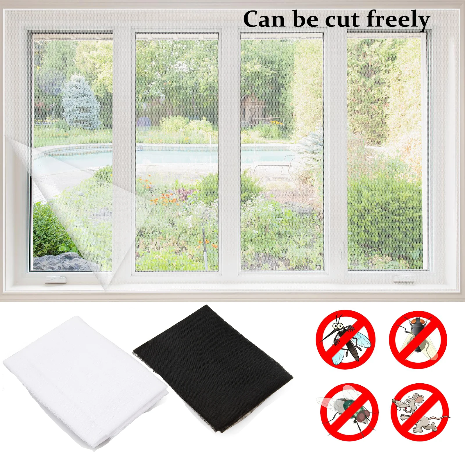 

Multiple sizes Anti Mosquito Net Can Be Cut Freely Window Screen Mesh Not Easy to Tear Door Screen Mesh for Window Anti Mosquito