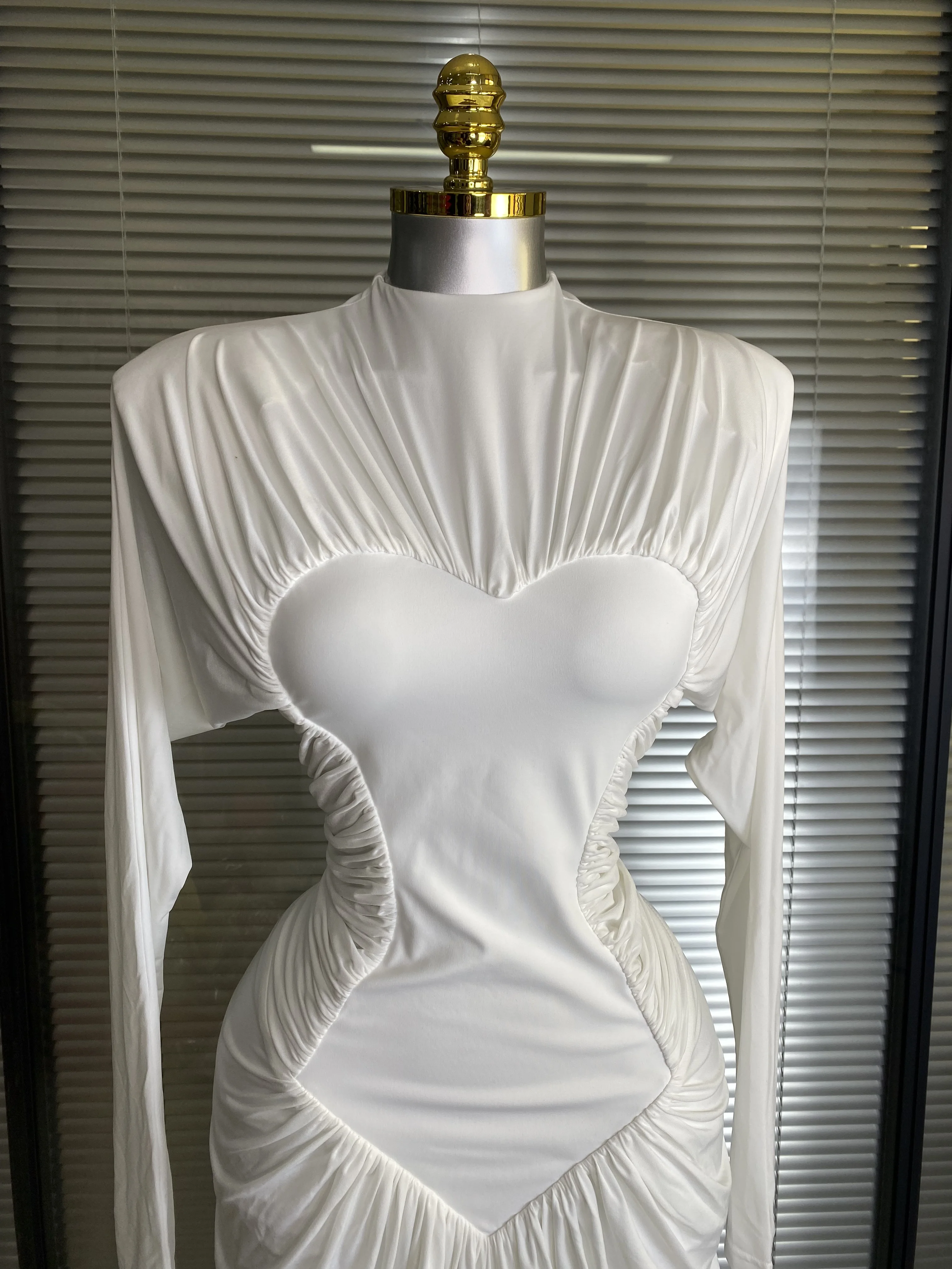 Luxuriöses Damen Sexy Elegantes Langarm-Bandagenkleid Promi-Geburtstagskleid Party-Outfit Abendkleid Vestido