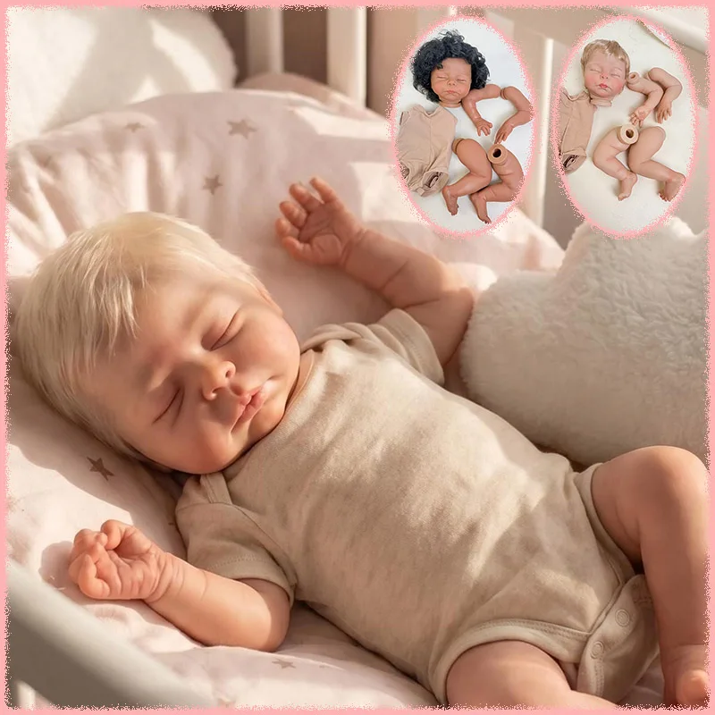 19inch Hand Root Hair Christopher Reborn Painted Doll Kit Lifelike Multiple Layers Painting Doll Parts Collectible Gifts