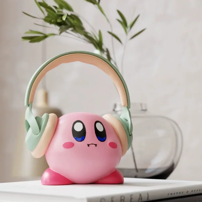 

Creative Cartoon Kirby Headphones Stand Home Decoration Headset Storage Living Room Desktop Decorations Friend's Birthday Gift