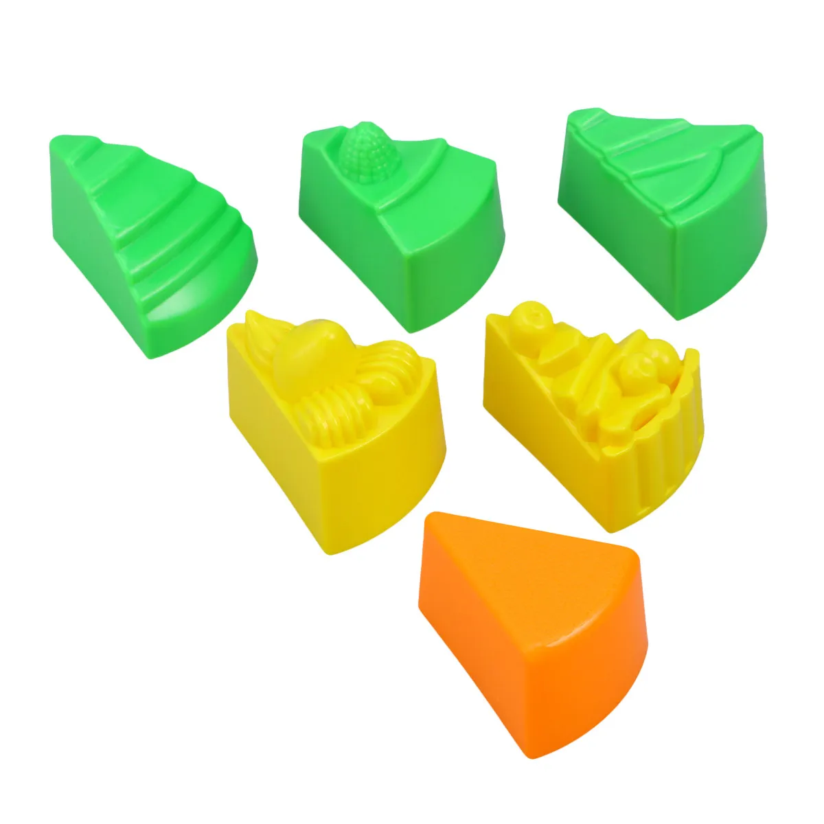 6Pcs Cake Mold Beach Sand Set Premium Plastic Kids Sandbox Play Educational Creativity Gift Childern Beach Toy