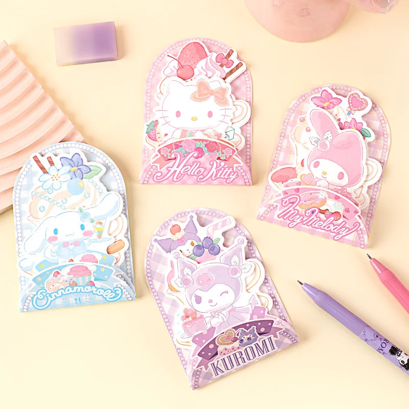 Imagem -02 - Sanrio Melody Kuromi Cinnamoroll Memo Pad Sticky Notes Papelaria Etiqueta Notepad Planner Sticker Post Material Escolar Pacotes por Lote